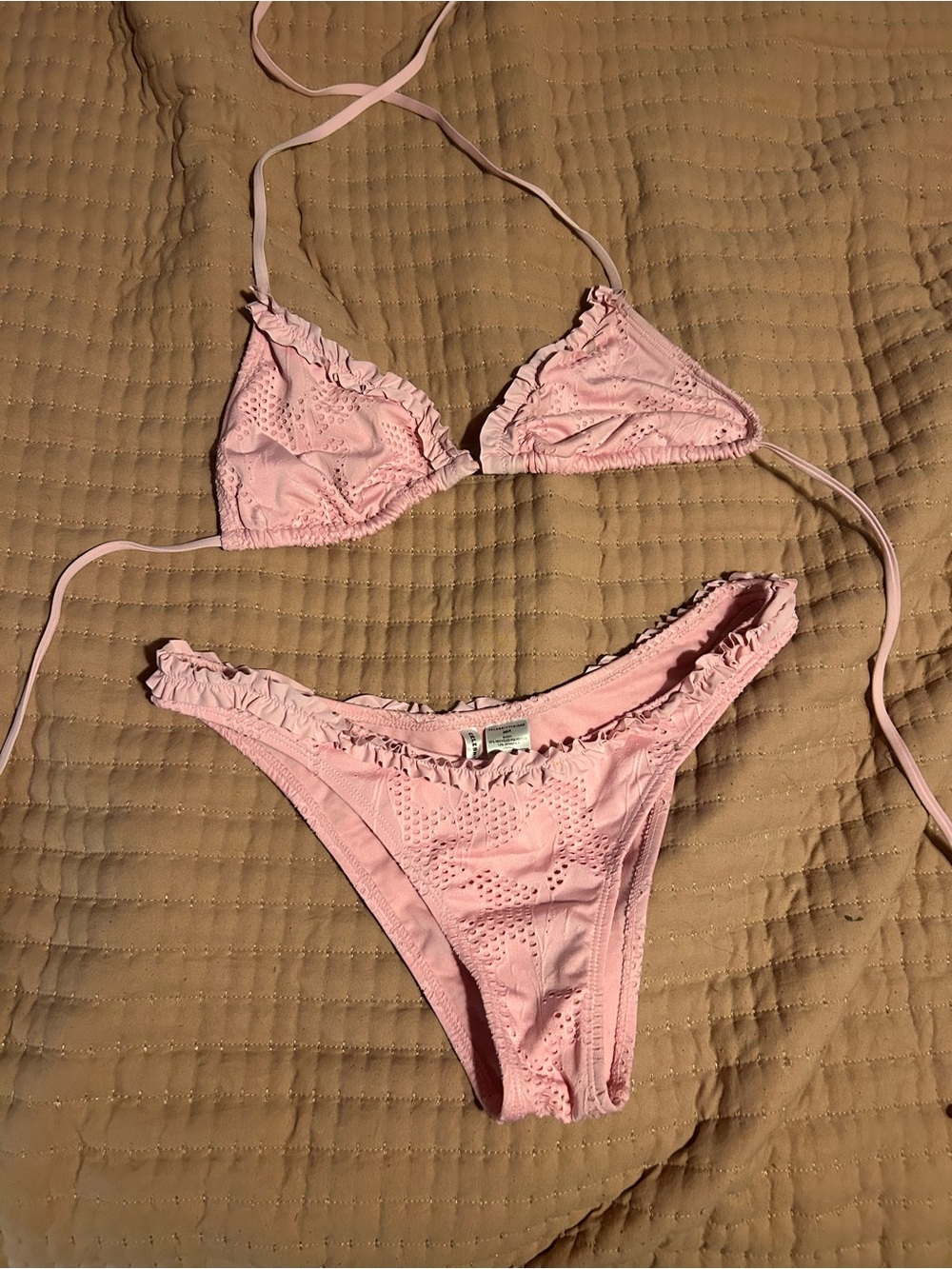 Pink Frilly Bikini Set - Picture 2 of 3